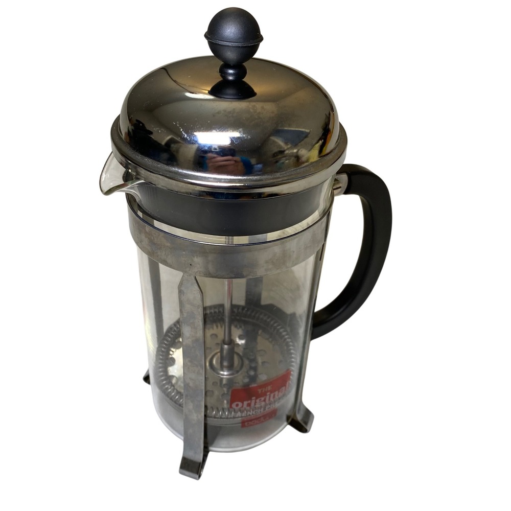 Bodum Original French Press Coffee Maker 8 Cup 34 oz Chrome Glass Stainless